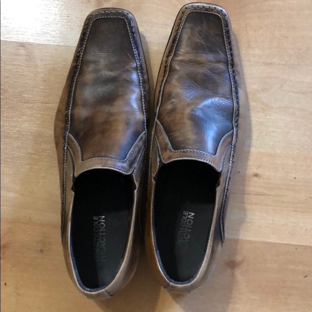 Brown Kenneth Cole Reaction leather loafers